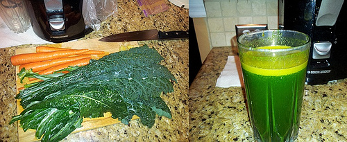 green juice before and after