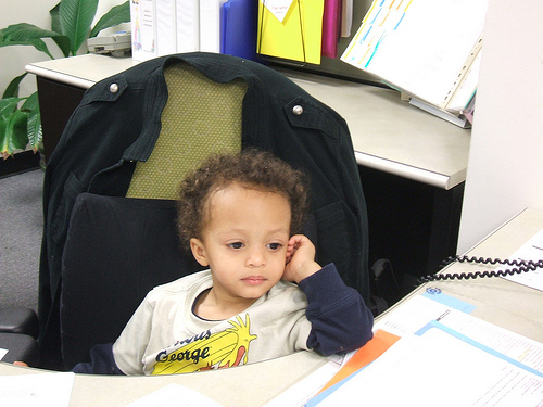 kid in office